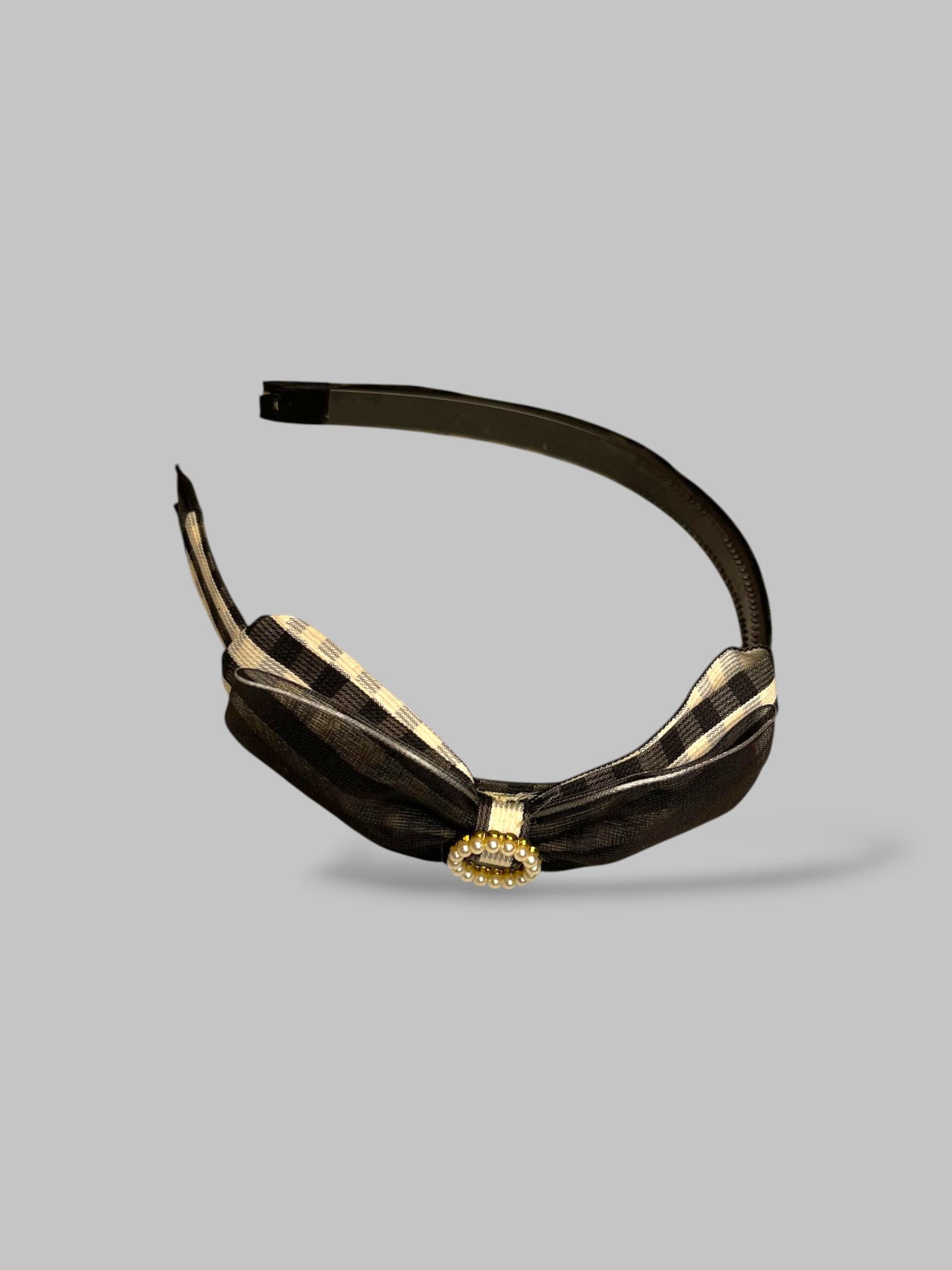 checkered print bow style