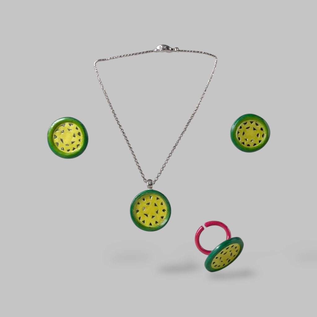 Fruit necklace-ring-earrings