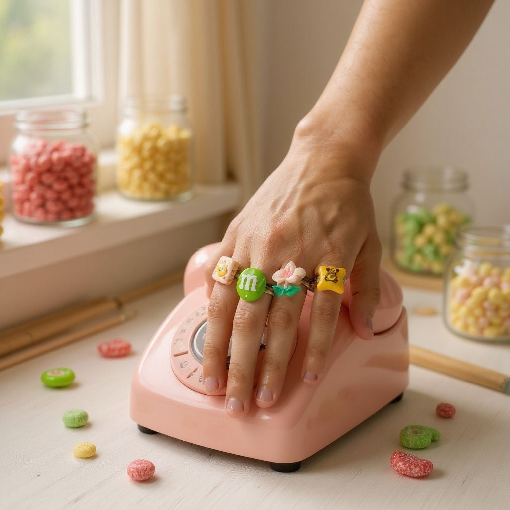 Girl character Rings (set of 4)