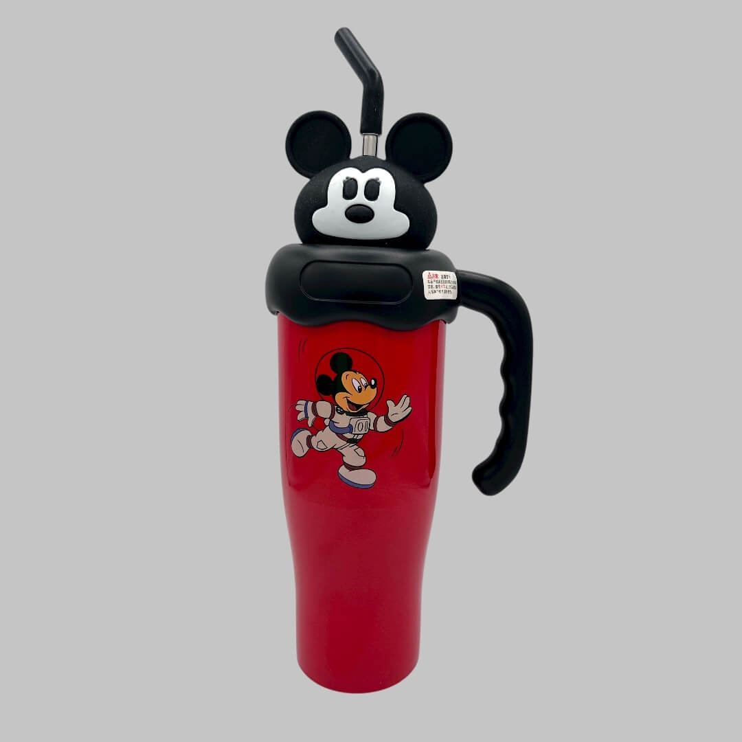 Disney Mickey Minnie Mouse 800ml Insulated Tumbler w/Straw & Lid | Cute Cartoon Stainless Steel Thermos Cup for Girls Kids | School Kids | Birthday Gift