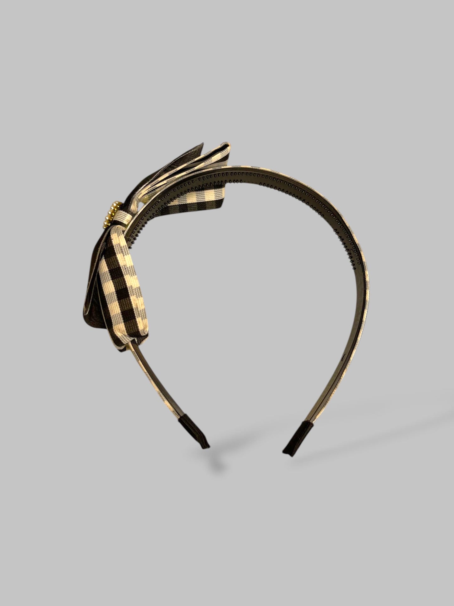 checkered print bow style