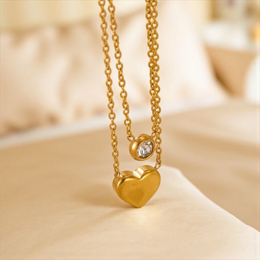 Heart with zircon necklace