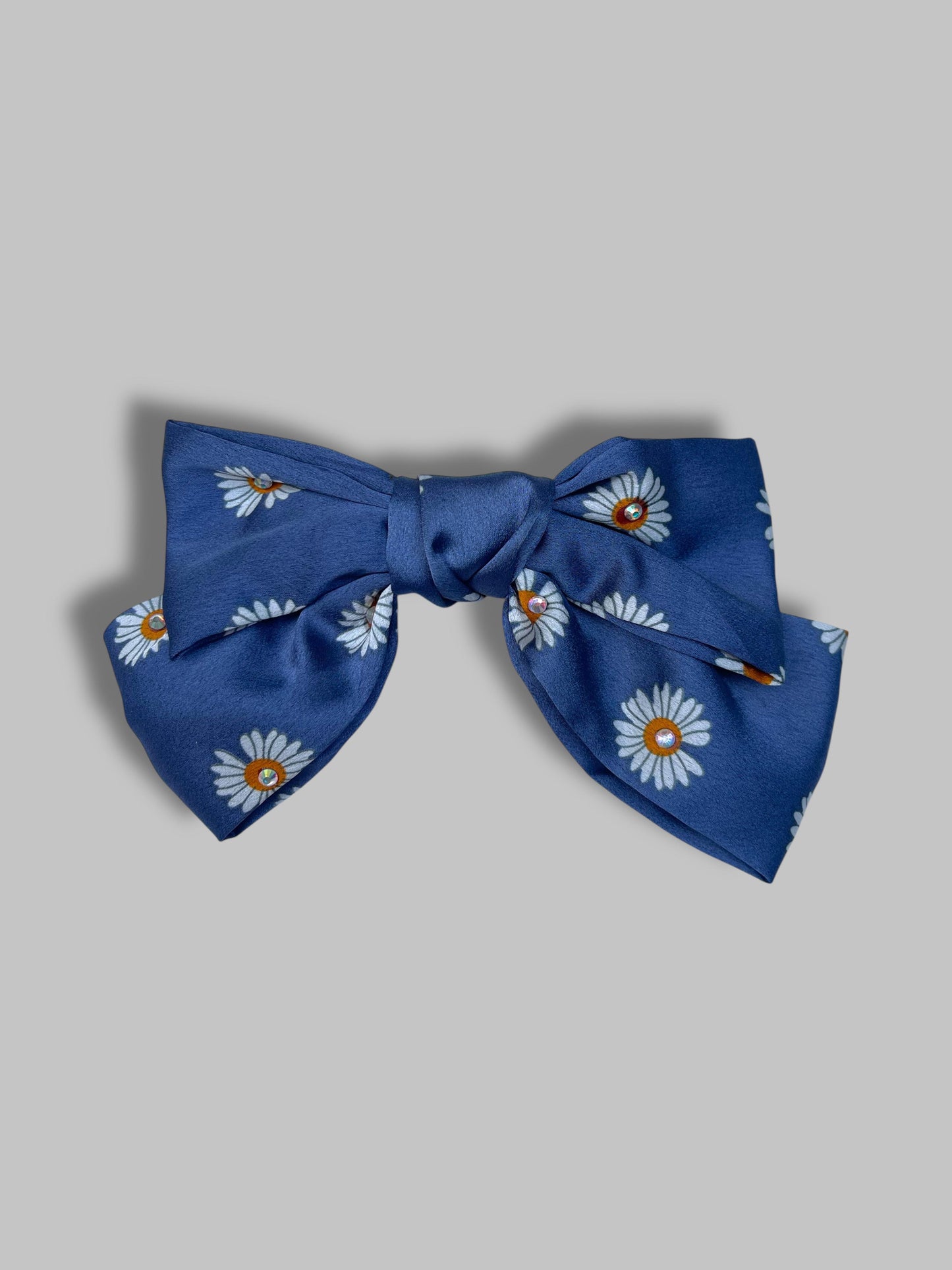 Flower silky bow with stones