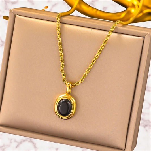 Black stone necklace