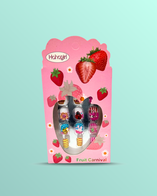 Girls fruity 3d nails