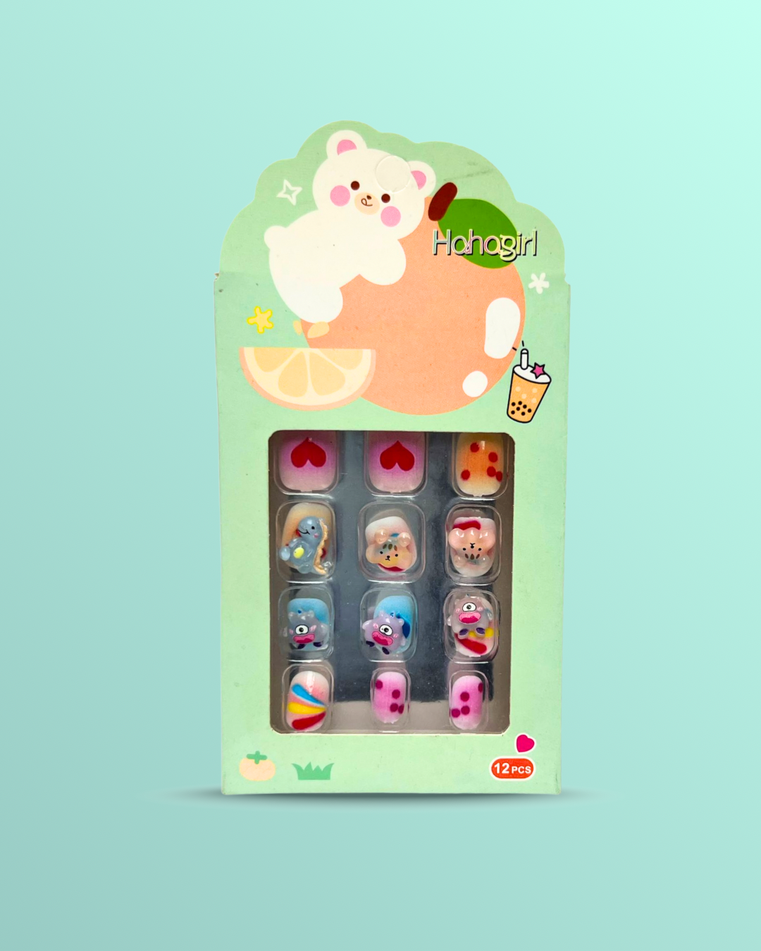 Girls fruity 3d nails