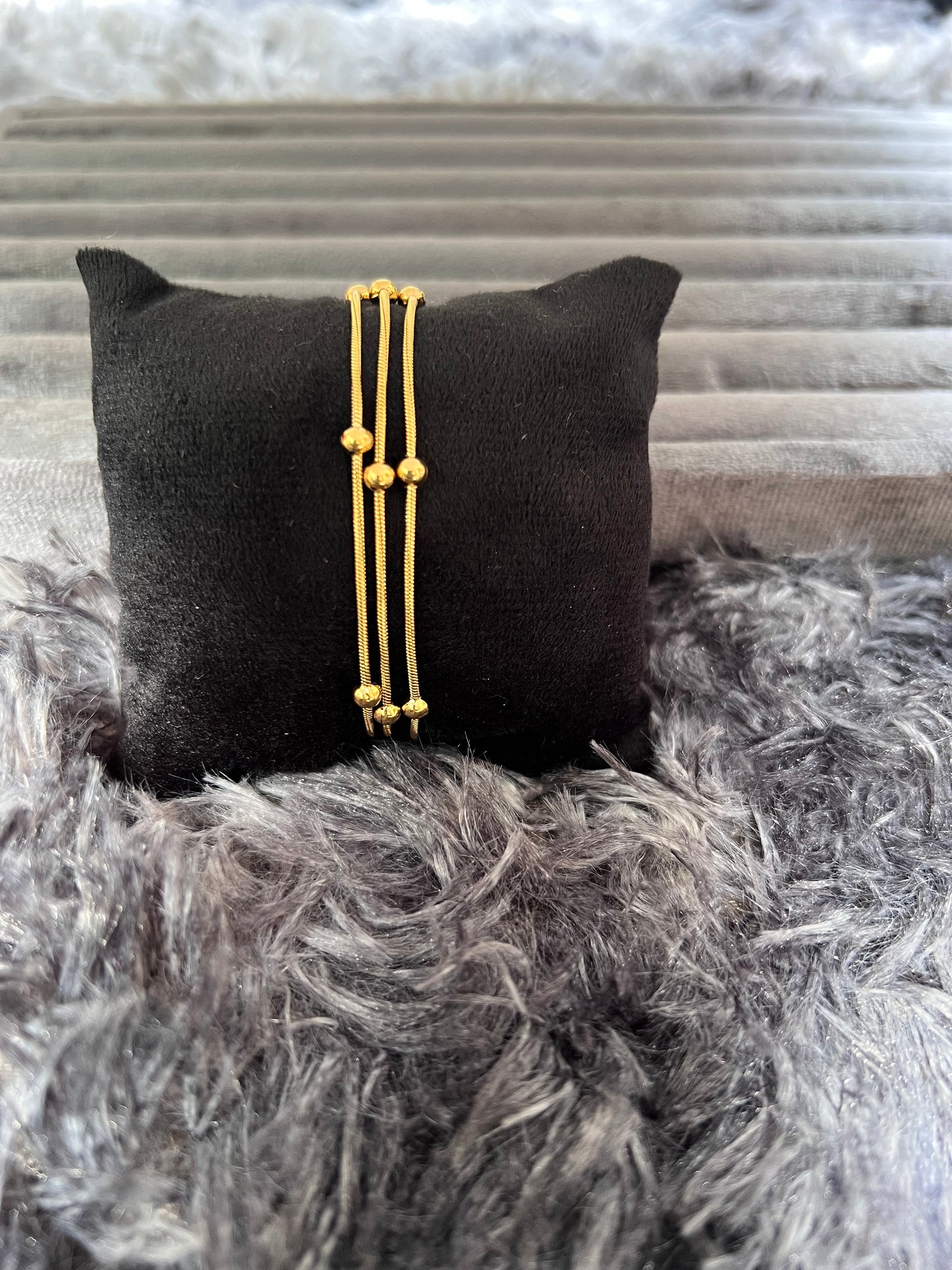 Trendy Three Layer Bead Chain bracelet