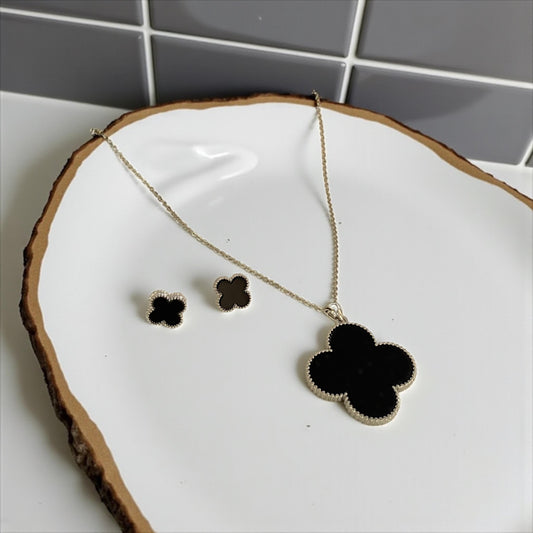 Clover set black & silver