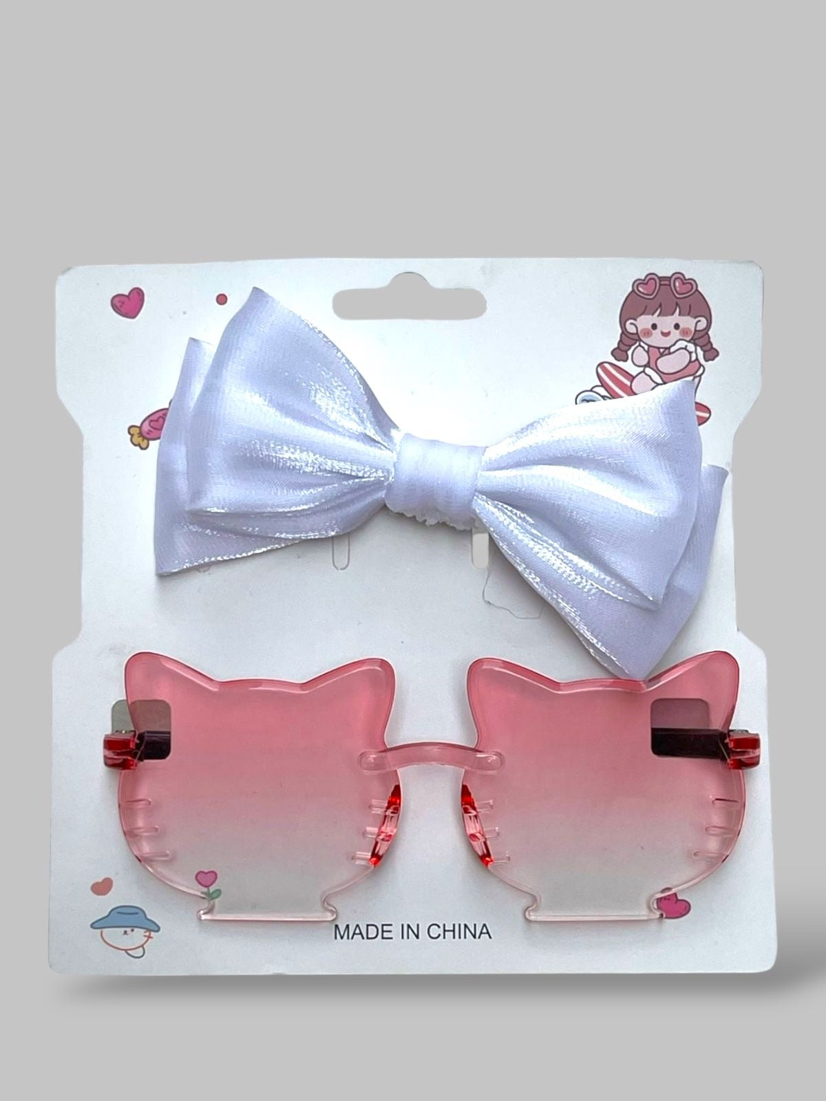 Girls hairbow with trendy glasses Combo