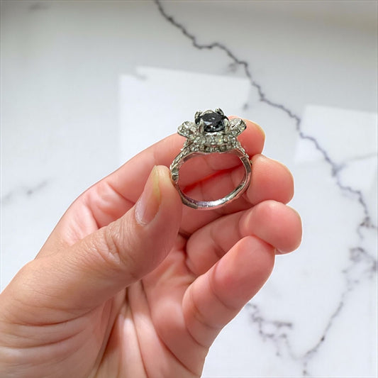 Black fancy Ring with Stone