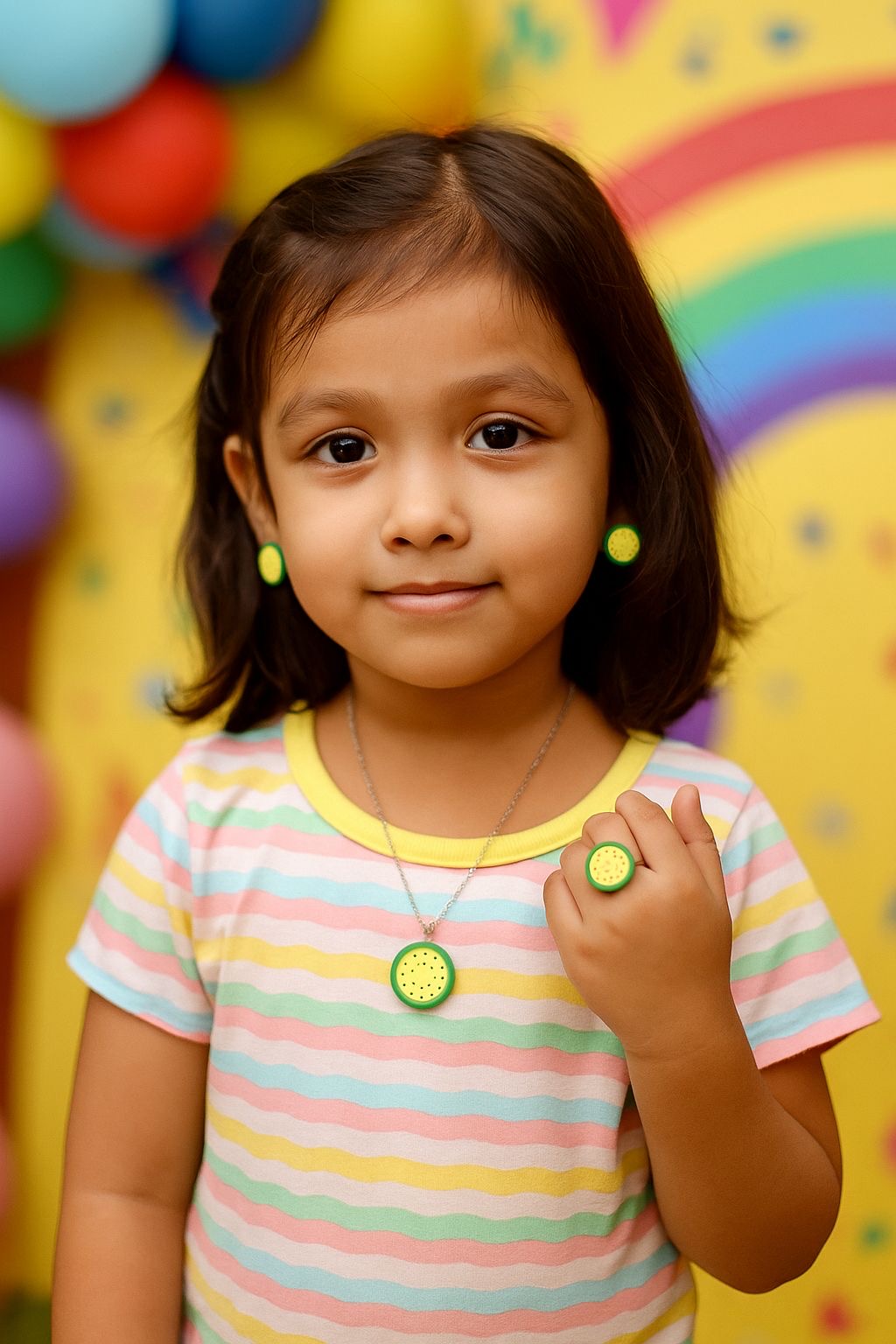 Fruit necklace-ring-earrings