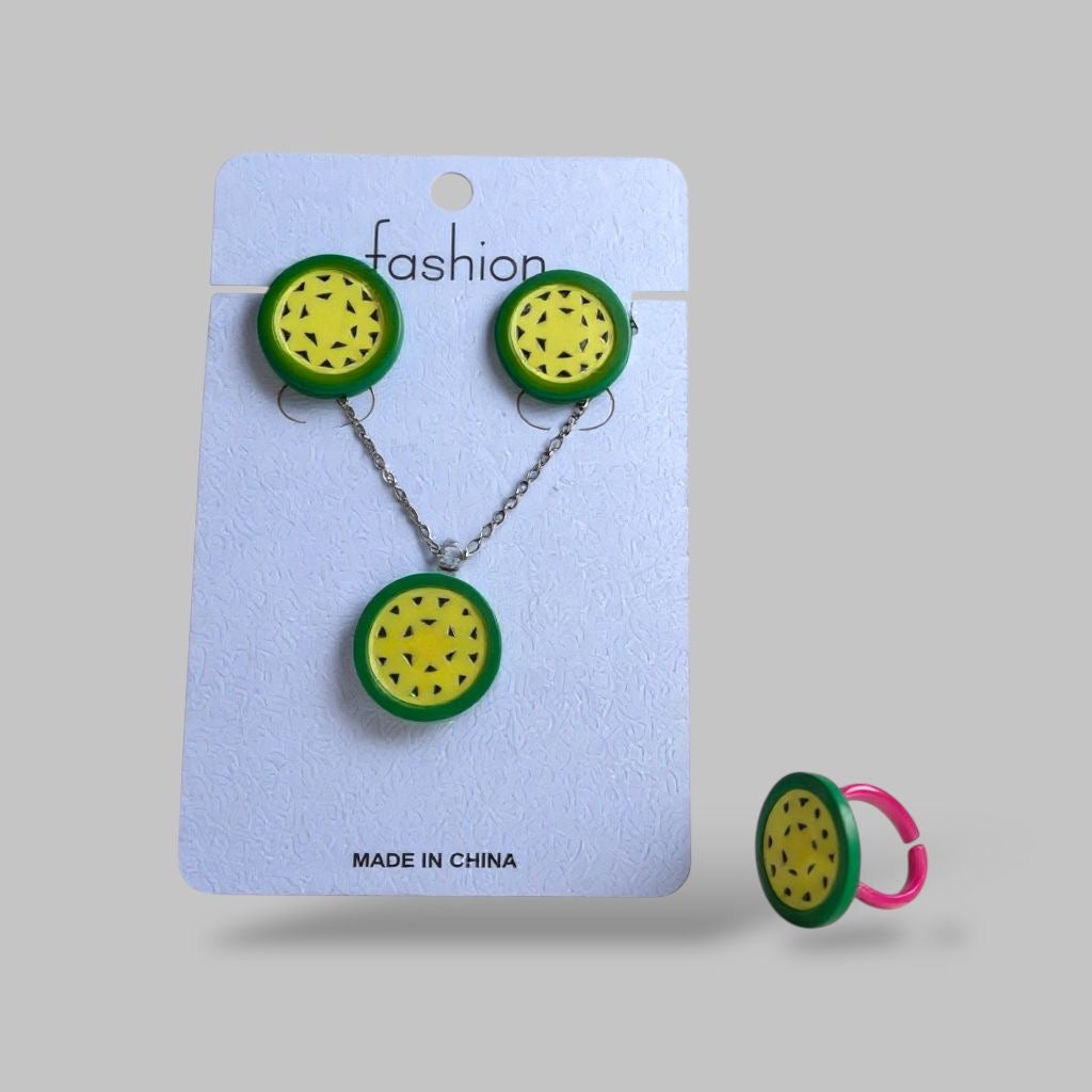 Fruit necklace-ring-earrings