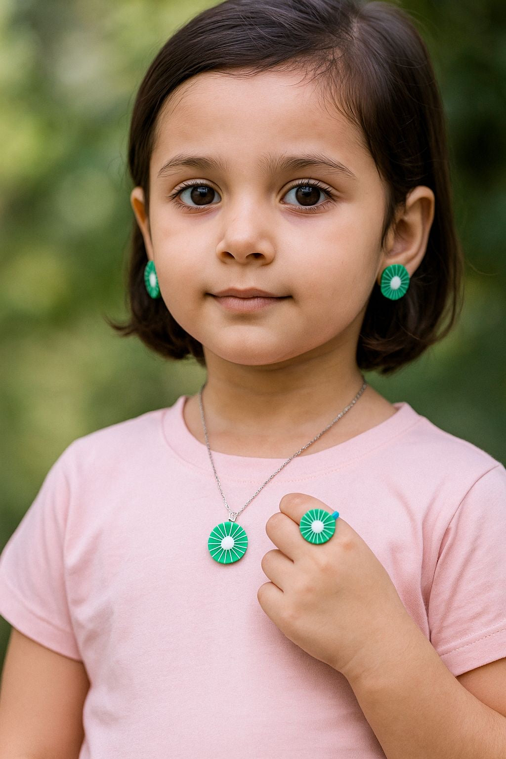 fruit necklace with earrings with ring