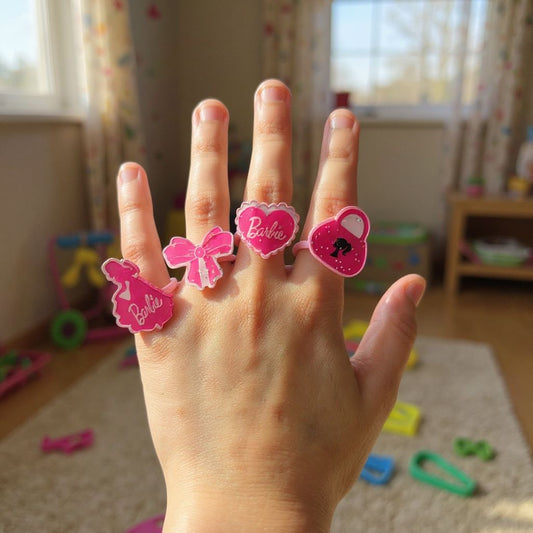 Girl barbie Rings (set of 4)