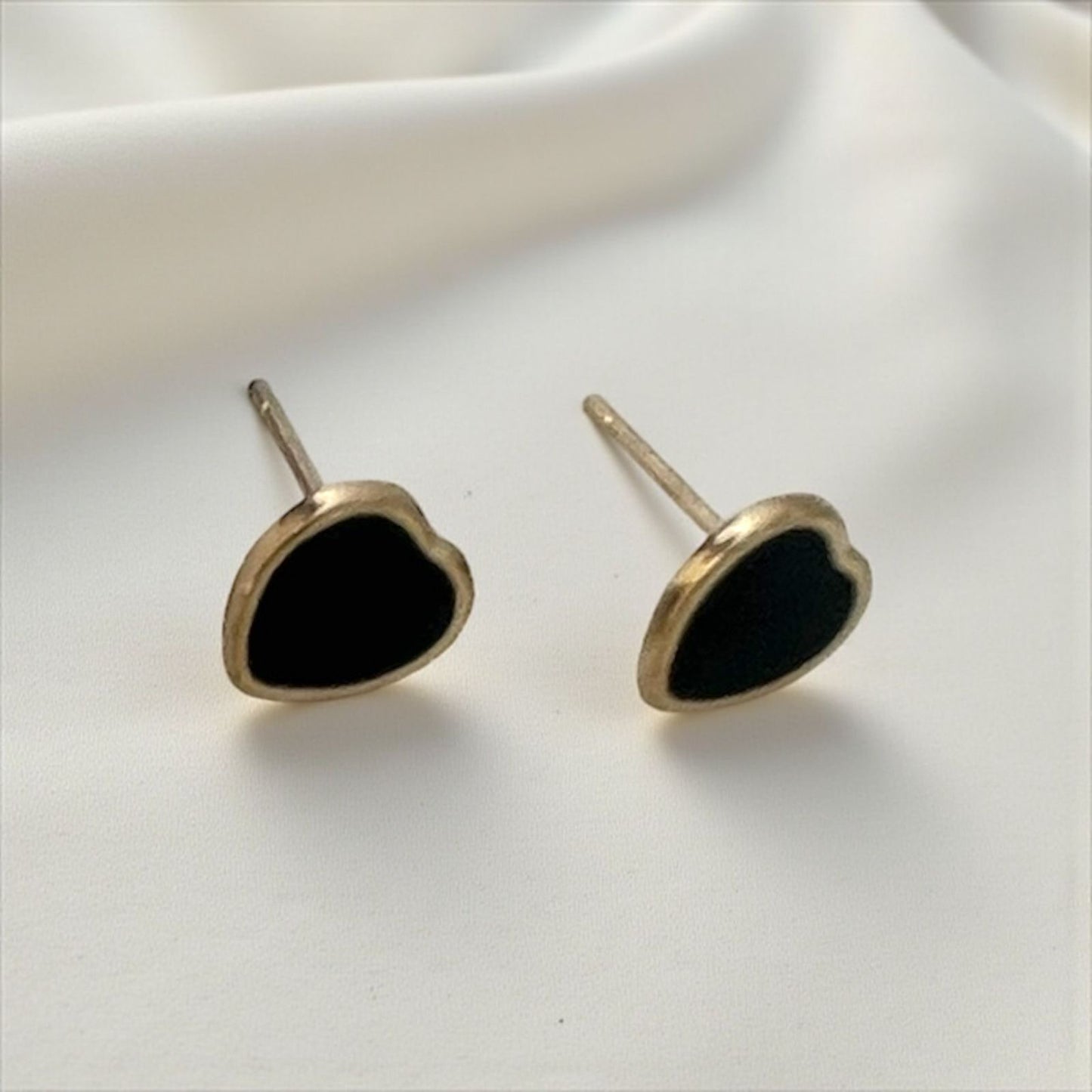 Black heart necklace earring bracelet