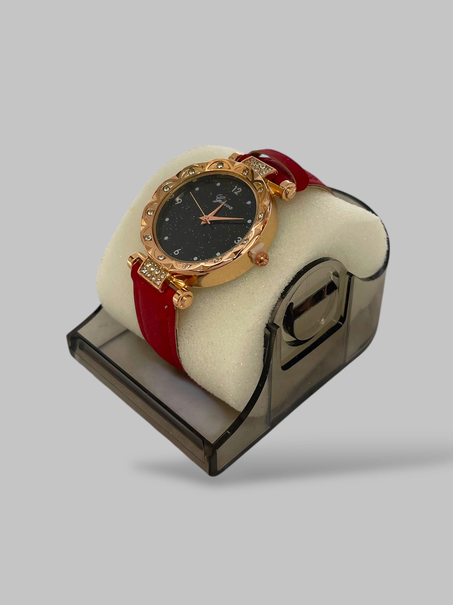 Red Stone watch Black & gold teenage