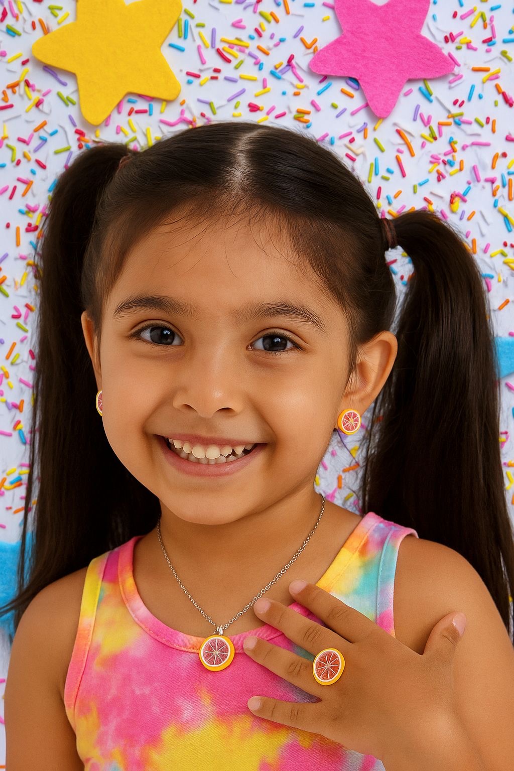 Fruit necklace-ring-earrings