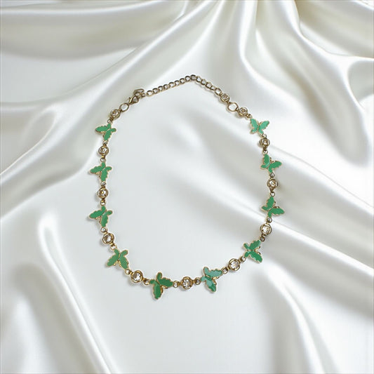 necklace Green stone belt