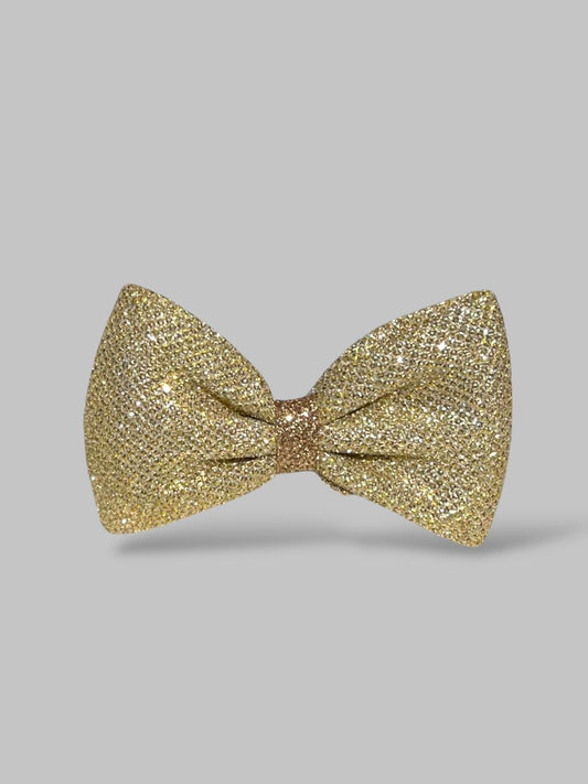 Golden shimmer bow pin