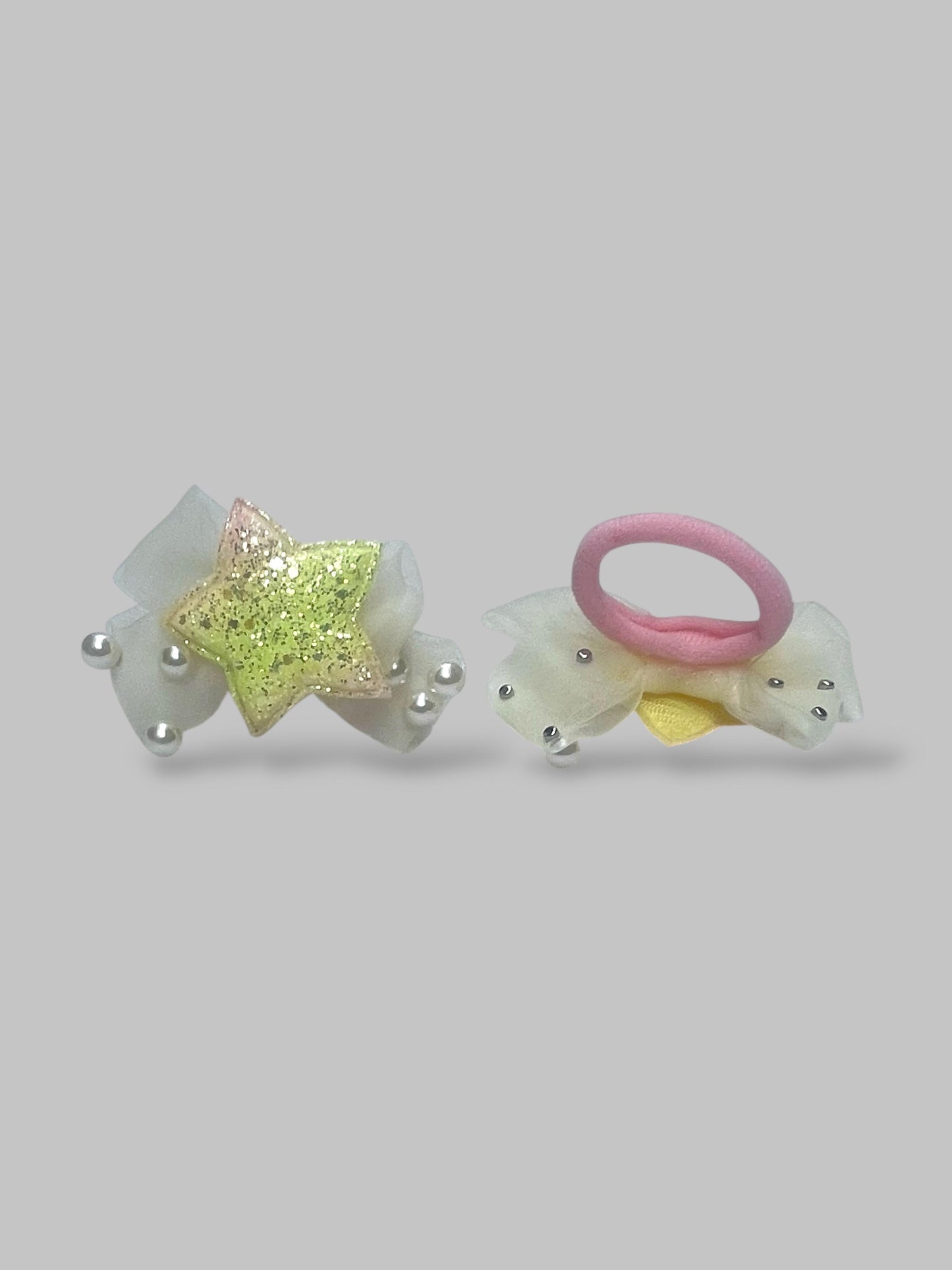 Bow pearls ponie pair
