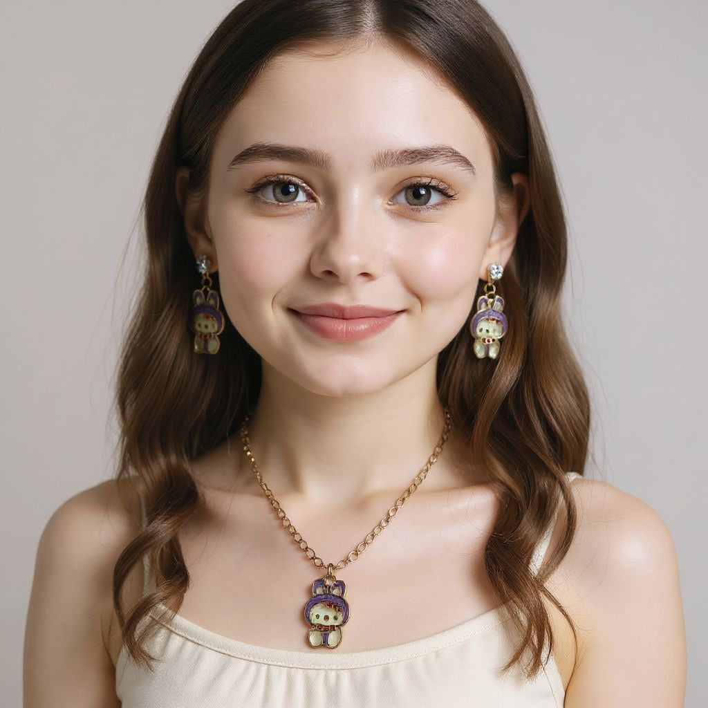 Necklace & Earrings with Two bangles