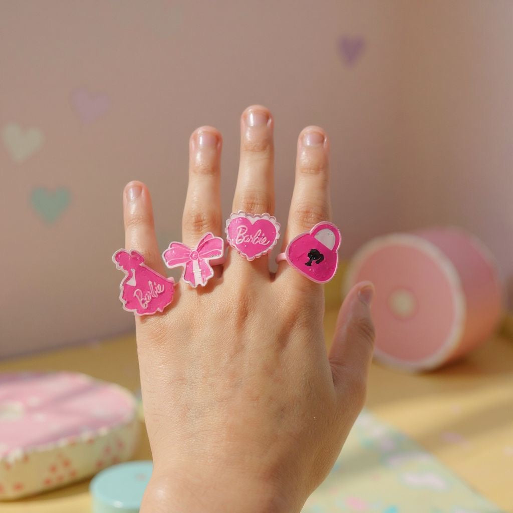 Girl barbie Rings (set of 4)