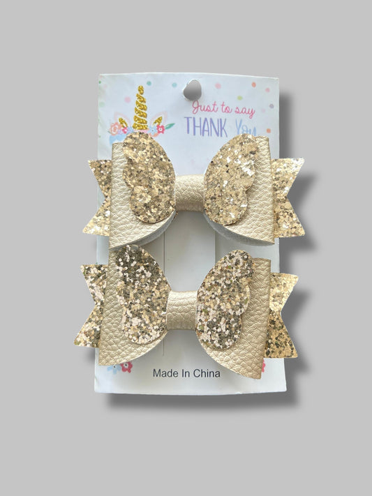 Shimmer Golden bow pin