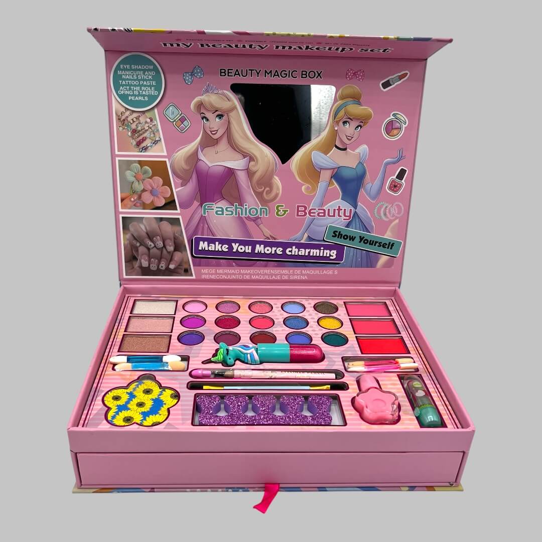 My Beauty Makeup Set for Girls – All-in-One Safe & Washable Kids Cosmetic Play Kit with Princess Design