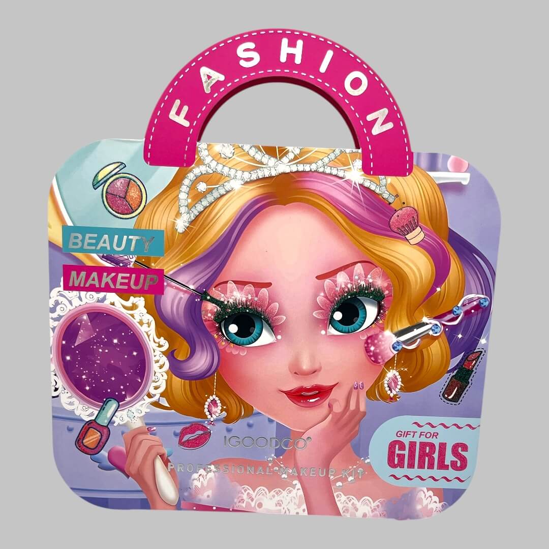 Girls Makeup Kit Toy – All-in-One Professional Makeup Set for Kids | Safe Pretend Play Beauty Set with Mirror, Brush & Accessories