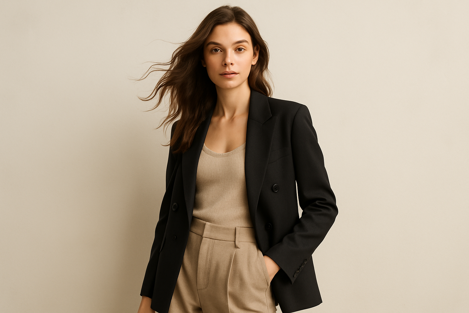 create realistic fashion women girl with off-white background