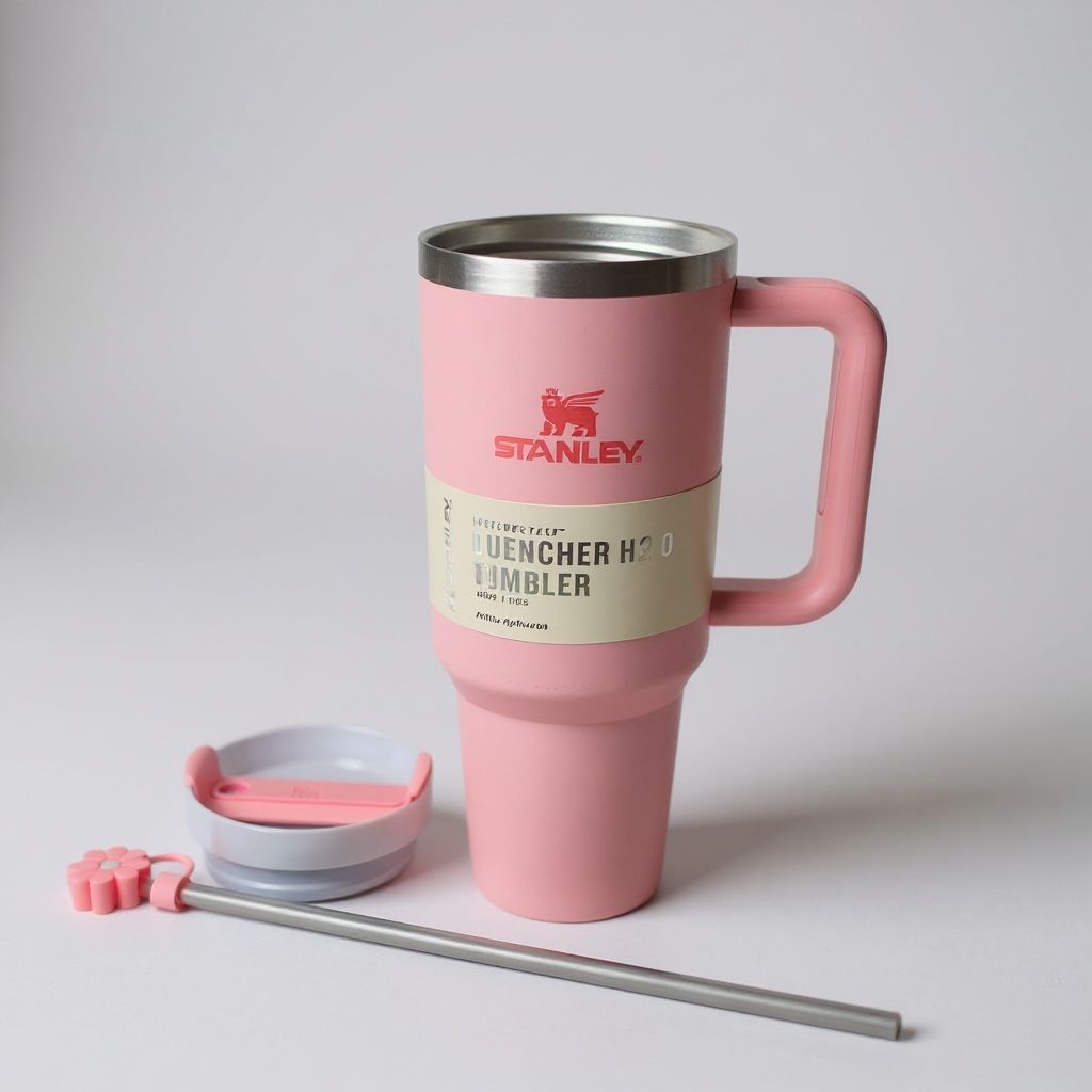 Stanley tumbler with straw accessories