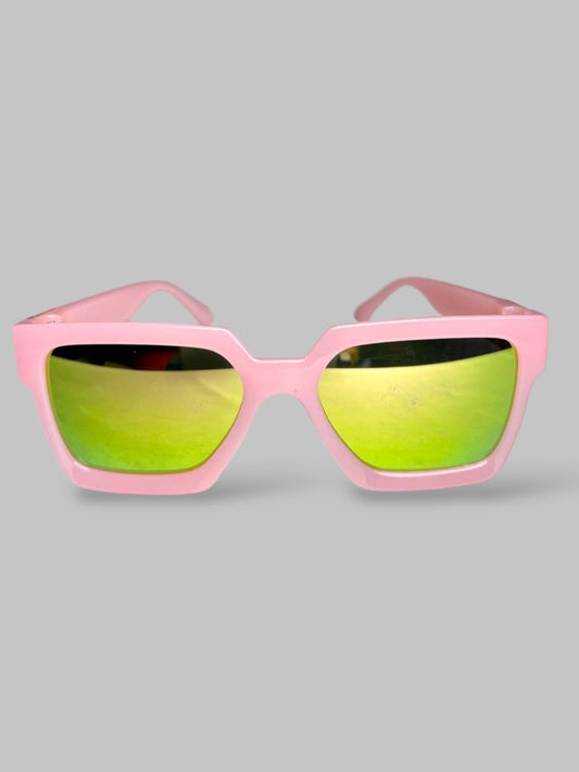 Girl stylish pink glasses